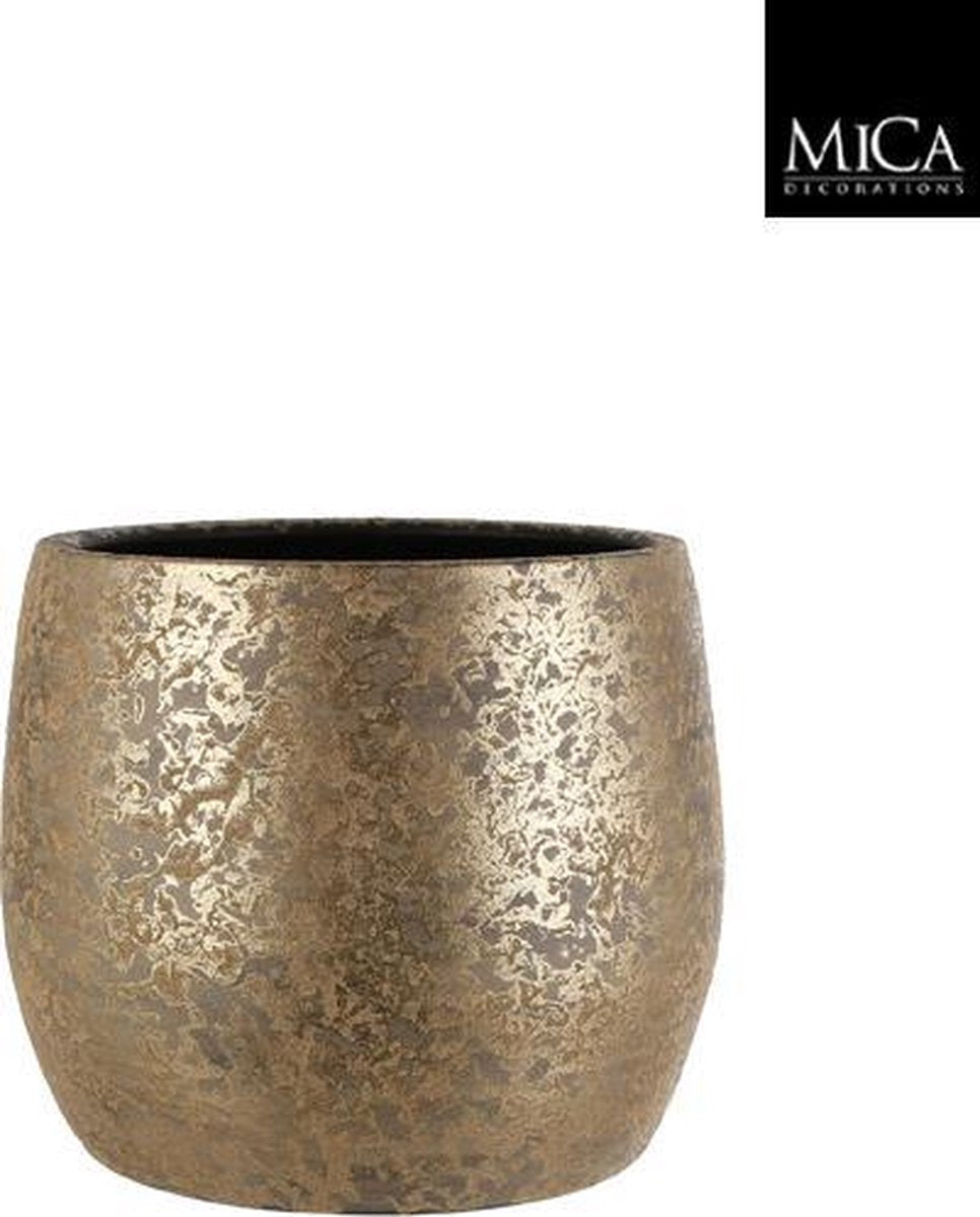  Mica Decorations Clemente Bloempot - H31 X Ø38 Cm - Terracotta - Goud