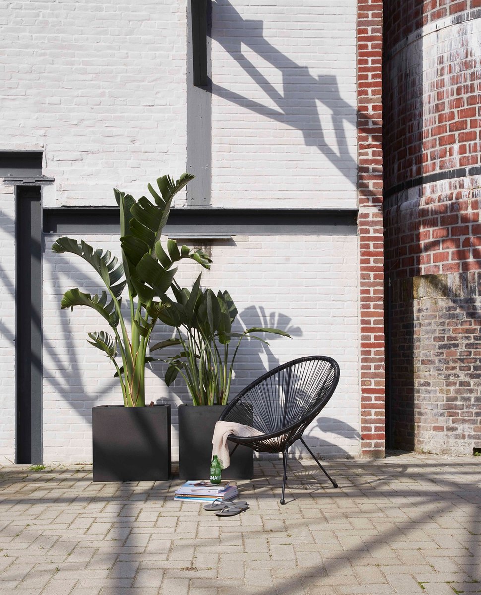  Capi Europe - Bloempot Vierkant Smooth NL - 50x50x50 - Zwart - Voor Binnen En Buiten - KBL904