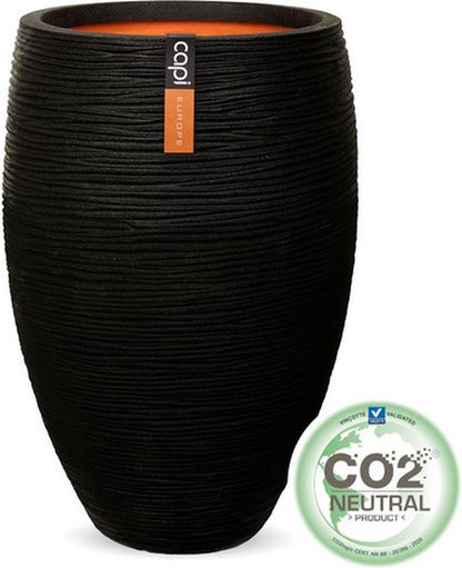  Capi Europe - Vaas Elegant Deluxe Rib NL - 40x60 - Zwart - Voor Binnen En Buiten - KBLR1131