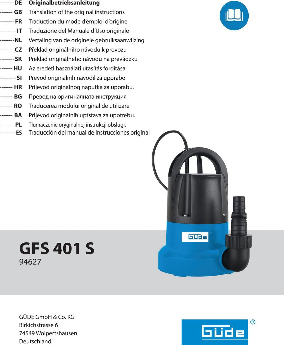  Güde 94627 Waterpomp – Vlakzuigpomp